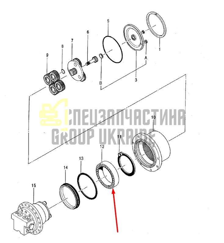 Радиальный подшипник редуктора ходу E0888410 для HITACHI ZX25