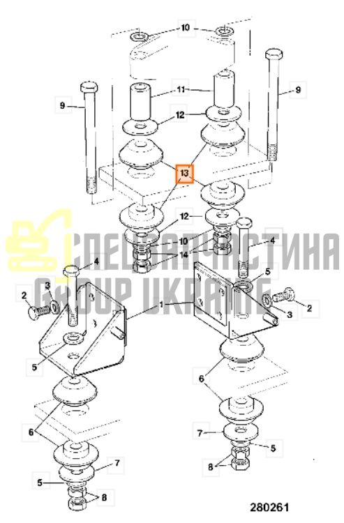 Купити JCB KTH0328, KSH0499 Подушка двигуна задня для JS360