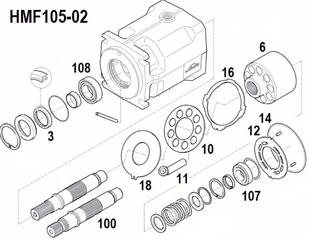Ремонт, диагностика, наладка гидромотора LINDE HMF105, HMF105-2
