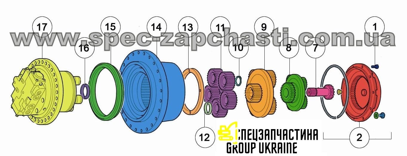 Шестерня - сателлит в бортовой редуктор хода JCB JS220 JCB JS240 JS200 JS115 JS130 JS180 JS190 JS210 JS260 20/951596