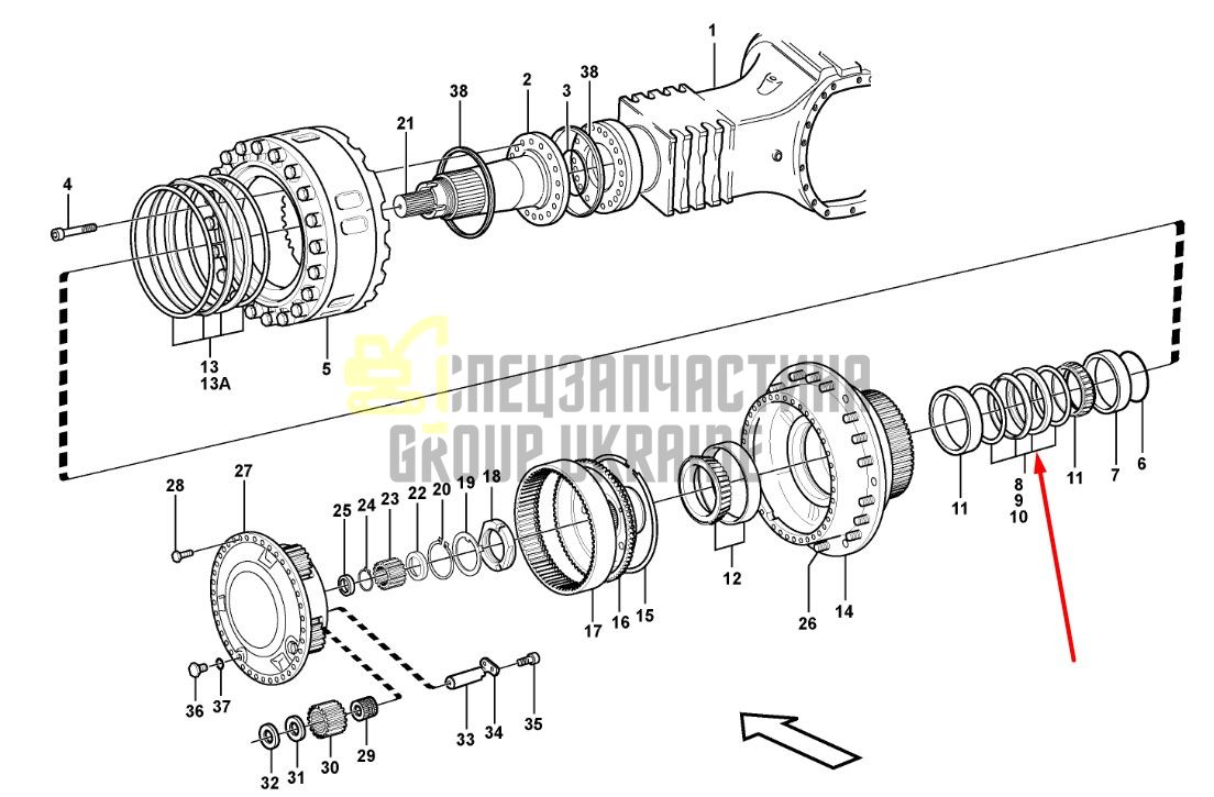 Сальник бортового редуктора 14211102 Volvo A25, A35, A40 даукон, уплотнение