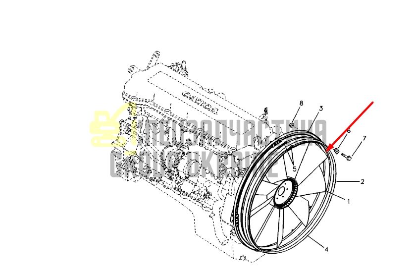 Купить Volvo 11110585 Крыльчатка для двигателя Deutz BF6M2012C экскаватора EC700B, EC700CHR