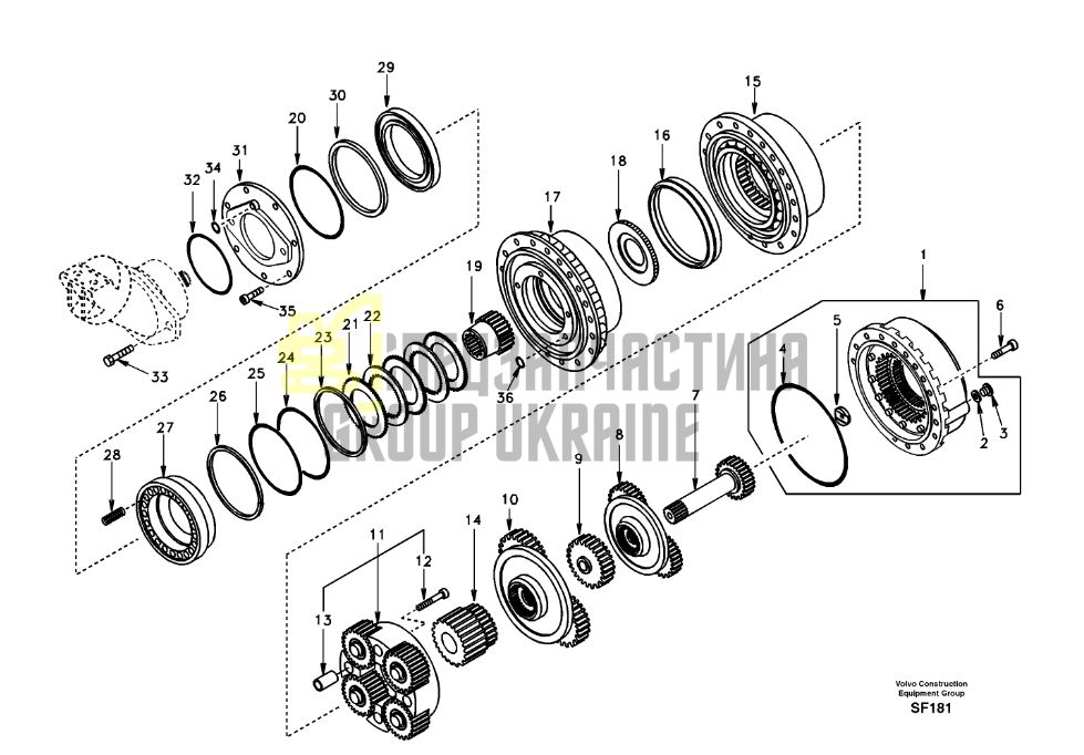 11701194 Сальник, даукон, уплотнение бортового редуктора VOLVO EC460