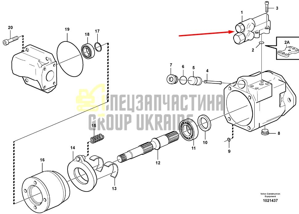Volvo 11708086 Гидравлический регулятор насоса A25D, A30D, A35D, A40D