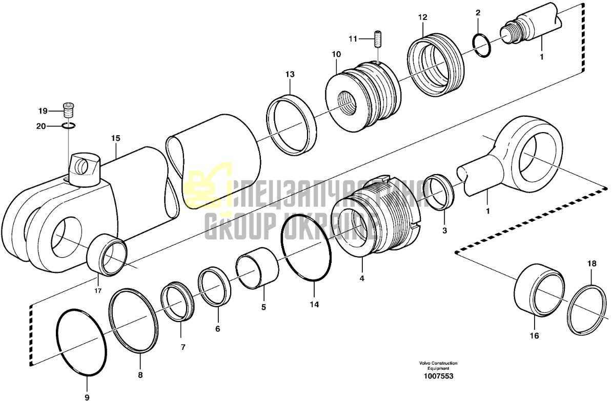 11709543 Ремкомплект (набор уплотнений) для Volvo BL70, BL71, BL71PLUS