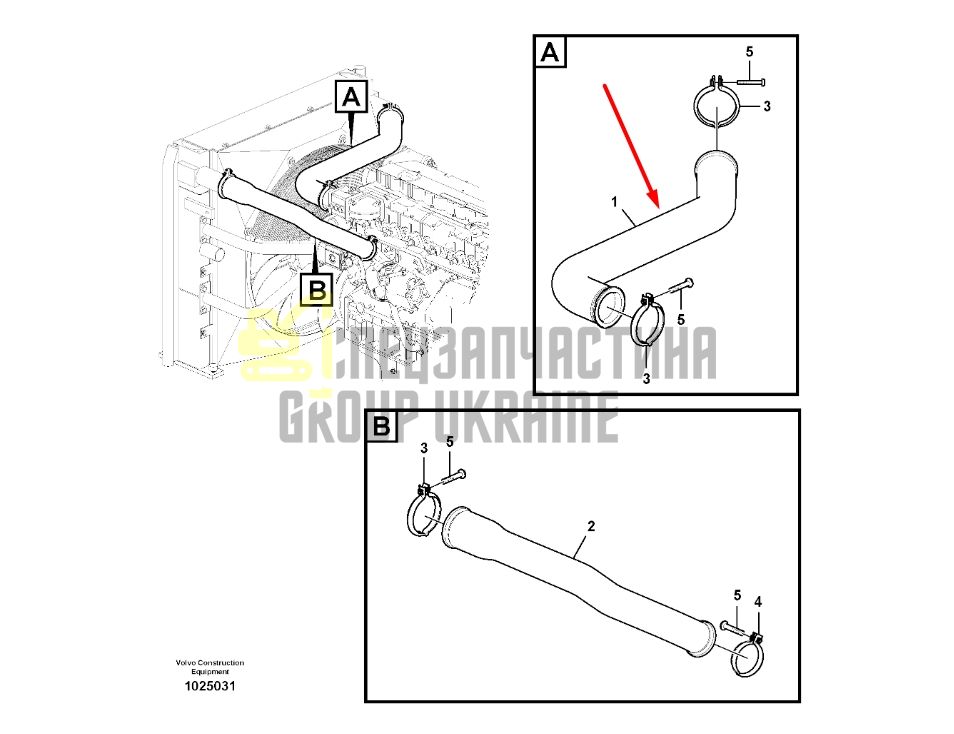 Купить Volvo 14387803 Резиновый шланг для EC210C, EC235C