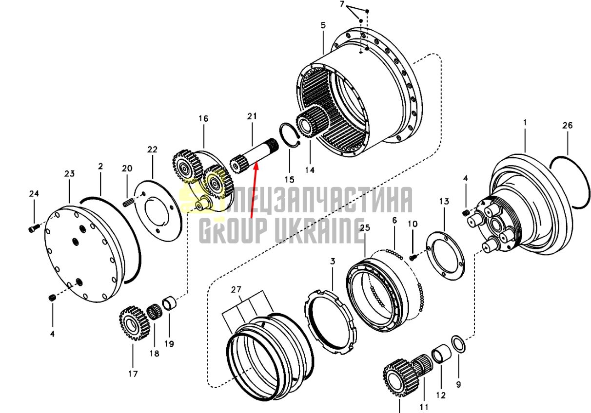 14505062 Вал главной передачи VOLVO EC55