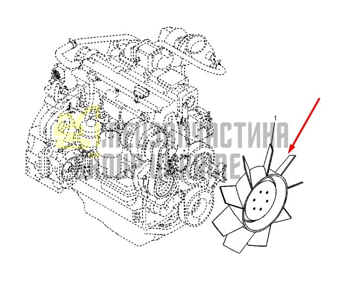 Купить Volvo 14514245 Крыльчатка для двигателя D4D, экскаватора EC135, EC140