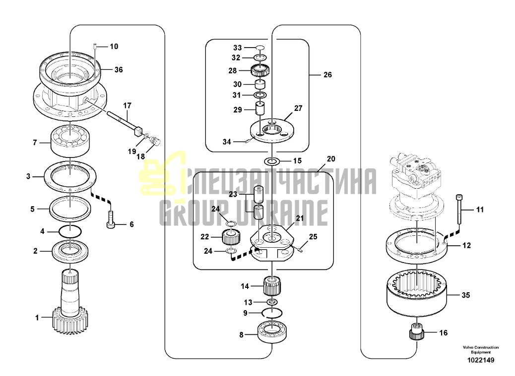 14516445 Редуктор поворота Volvo EC210, EC210B