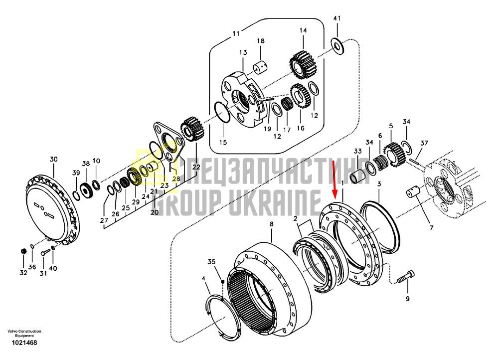 14522996 Ступица редуктора хода VOLVO EC360B