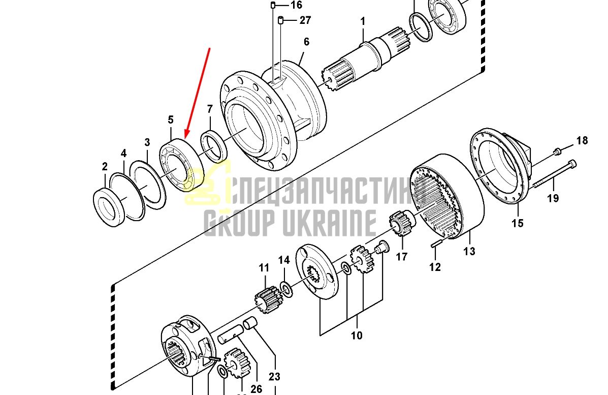 14547261 Подшипник нижний в редуктор поворота Volvo EC