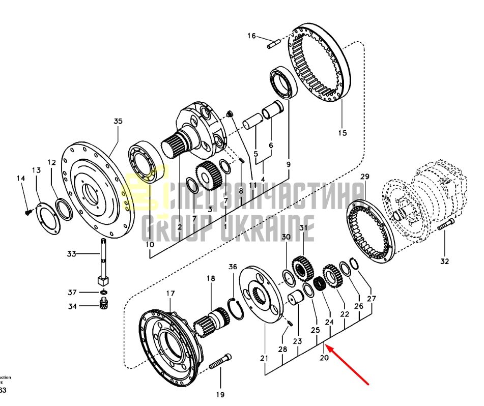 14550896 2 планетарная передача Volvo EC240BLC