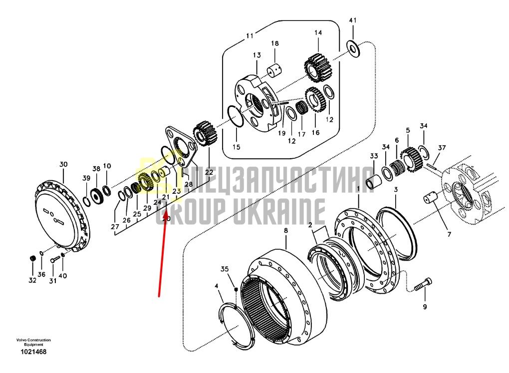14551152 Блок сателлитов (Водило) Volvo EC290, 360