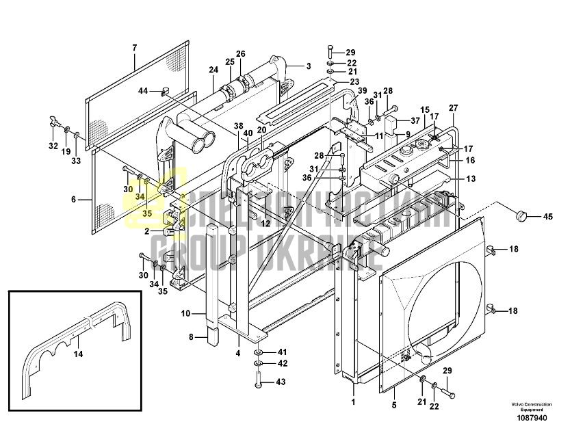 14552200 Радиатор охлаждения масла гидравлической системы VOLVO EC210B