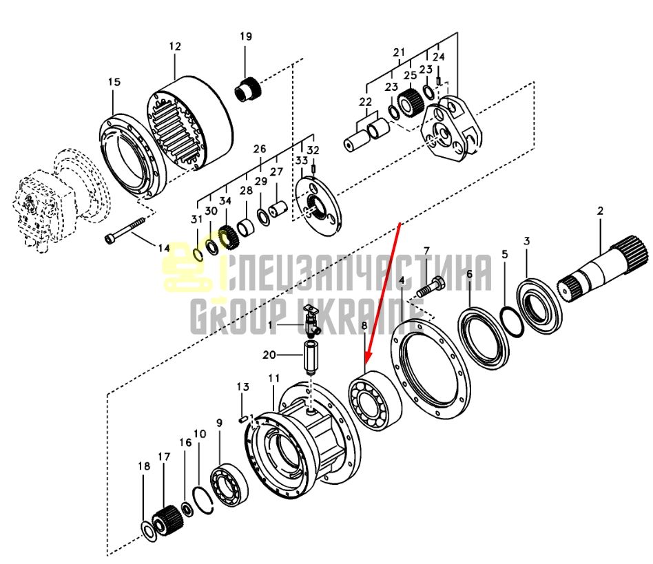 SA7118-00040 Подшипник редуктора поворота VOLVO EC210B/460B