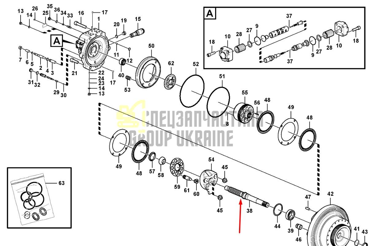 VOE14565331 Вал гидромотора хода Volvo EC290BLC (New)