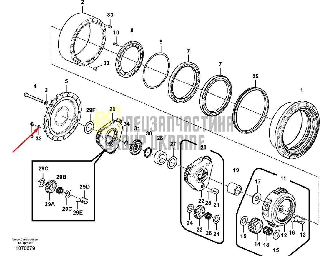 14569232 Шайба Volvo EC330