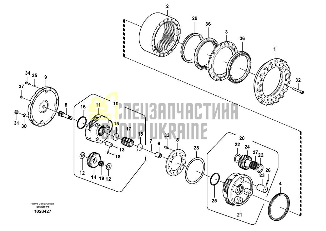14575732 Бортовой редуктор хода экскаватора VOLVO EC240