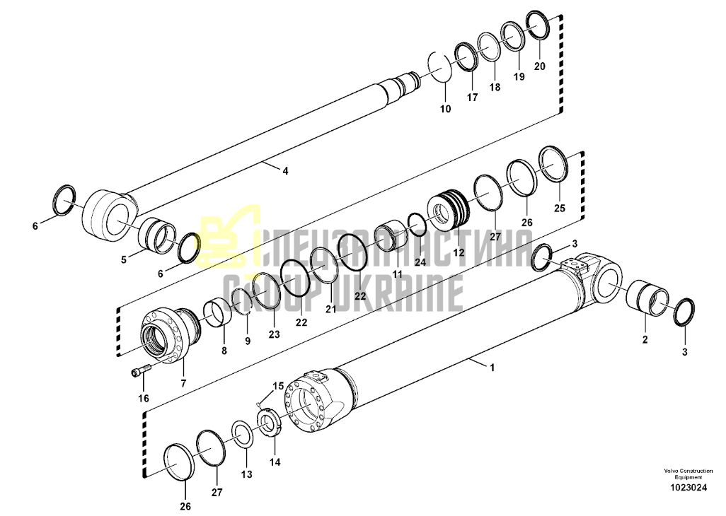Купить Volvo 14589726 Ремкомплект уплотнений цилиндра для EW160C EW240E EWR170E EW210D EW160D