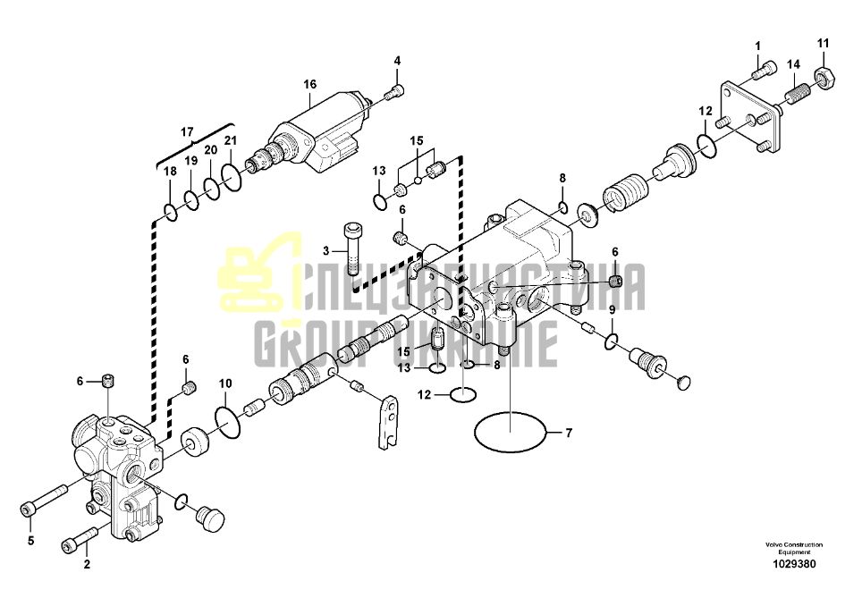 Volvo VOE14596499 Регулятор гидравлического насоса Kawasaki K5V160DT-1E05, Handok