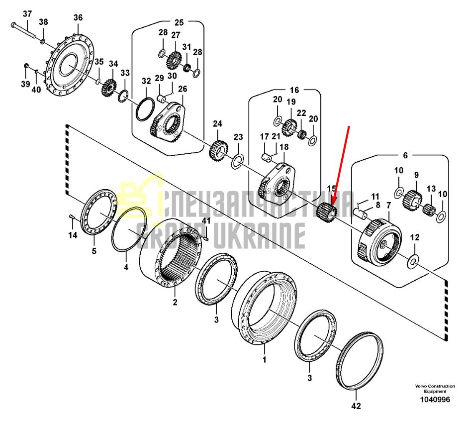 14599938 Солнечная шестерня VOLVO EC250, EC300