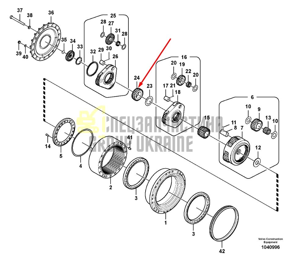 14599945 Солнечная шестерня VOLVO EC250, EC300