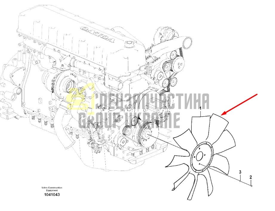 Купить Mitsubishi ME015740 Крыльчатка для двигателей FE211, 4D30 и техники CAT E307B E308B