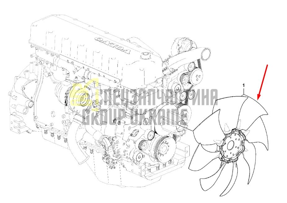 Купить Volvo 14607676 Крыльчатка для двигателя D13F экскаватора EC480D
