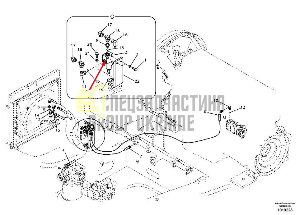 Volvo 14616530 Гидравлический клапан охлаждающего вентилятора