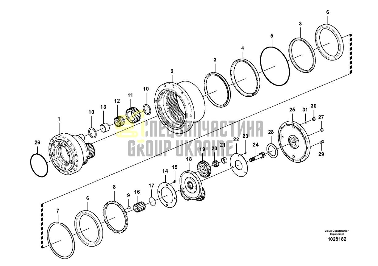 Сальник бортового редуктора 14619871 Volvo EC120, EC140 даукон, уплотнение