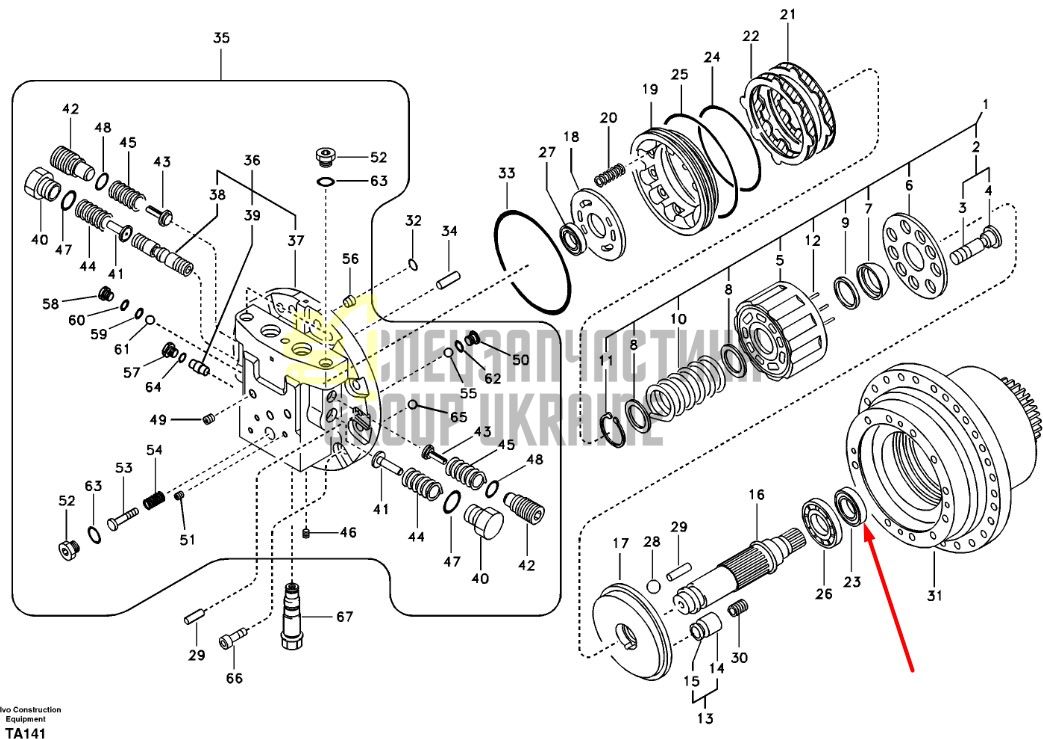 AP2240 Сальник передний гидромотора хода экскаваторов Volvo