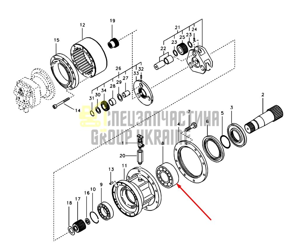 14640027 Подшипник редуктора поворота Volvo EC200