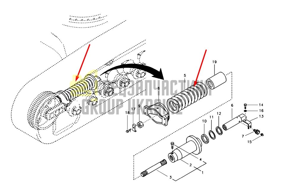 Volvo 14669580 Натяжитель гусеницы для EC290