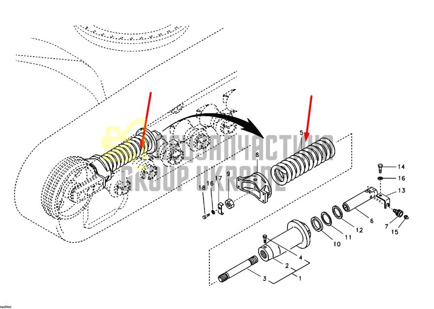 Volvo 14669589 Натяжитель гусеницы для EC330, EC360