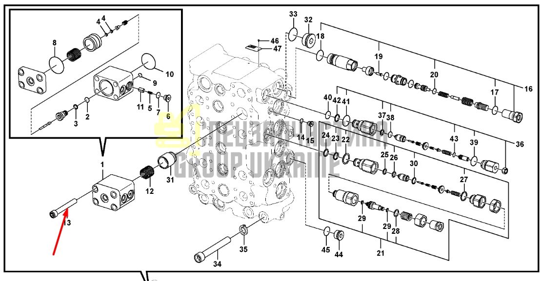 Volvo 14672659 Предохранительный клапан EC220E, EC250E, EC300E, ECR235E