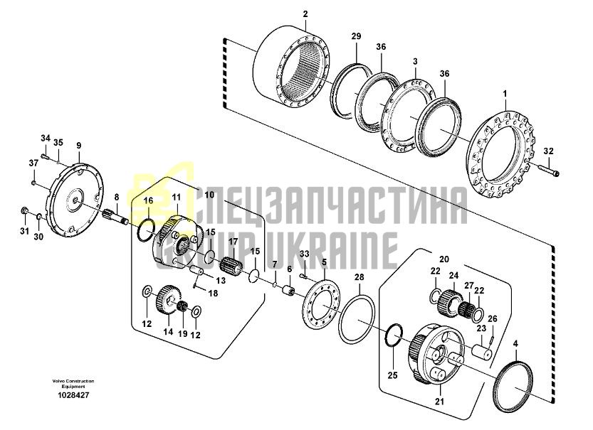 14693059 Редуктор хода бортовая volvo EC220D/250D