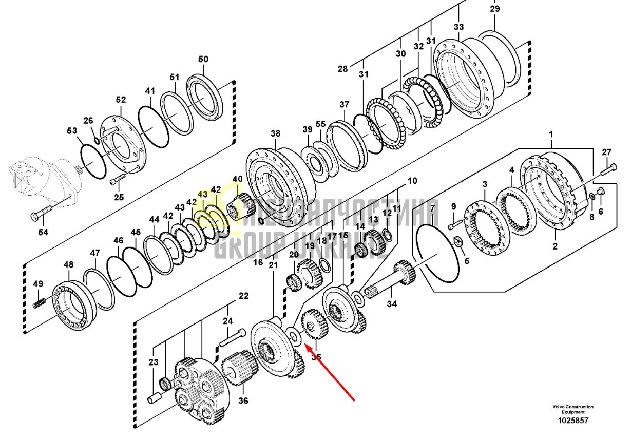 15175856 Доукон (уплотнение редуктора) Volvo EC450