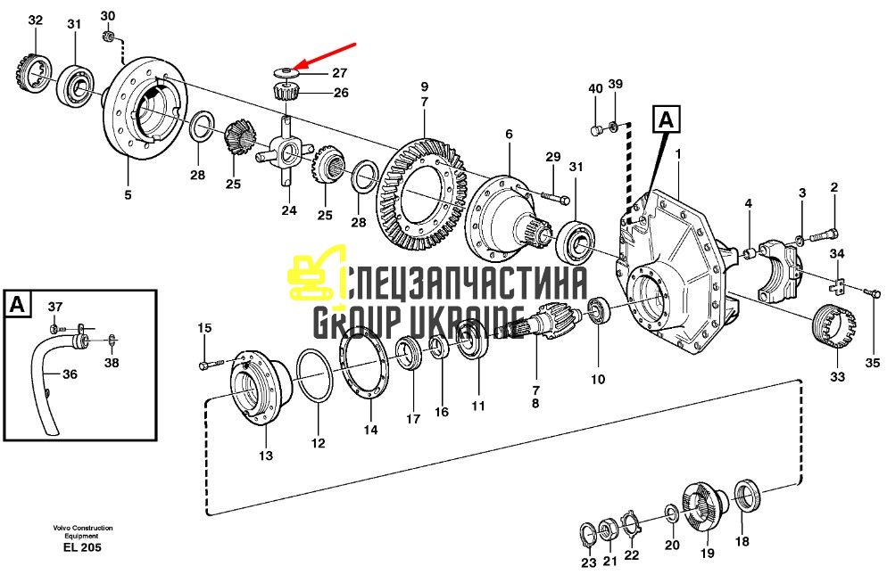 17203642 Шайба упорная Volvo L150, L180