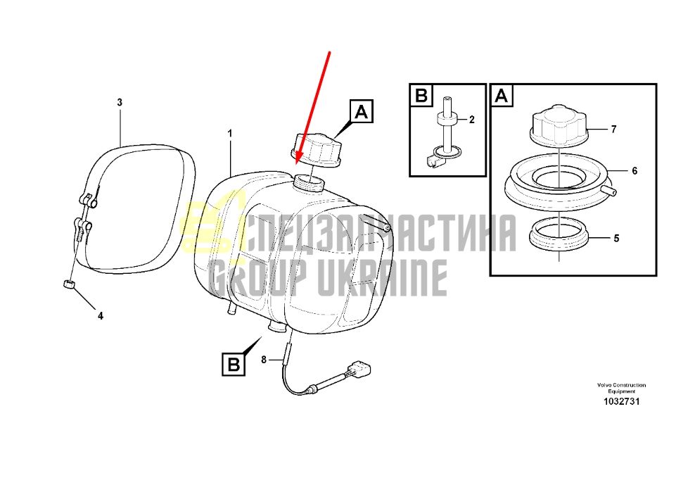 Купить Volvo 17214674 Расширительный бак для EC140, EC180