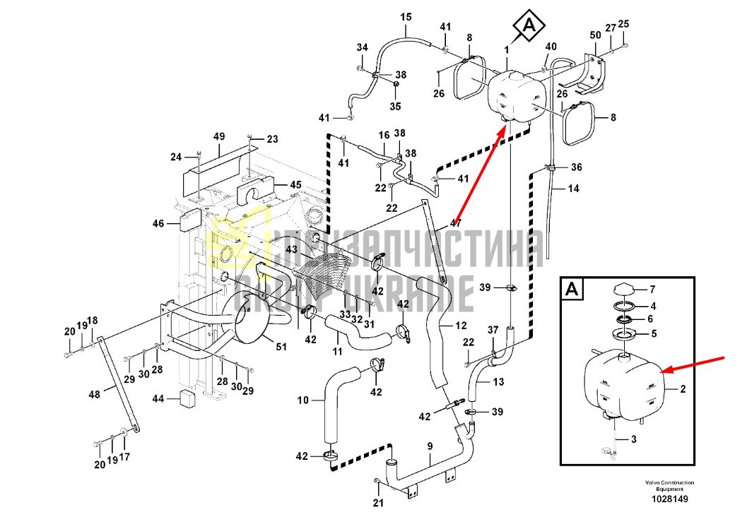 Купить Volvo 17214676 Расширительный бак для EC140, EC160