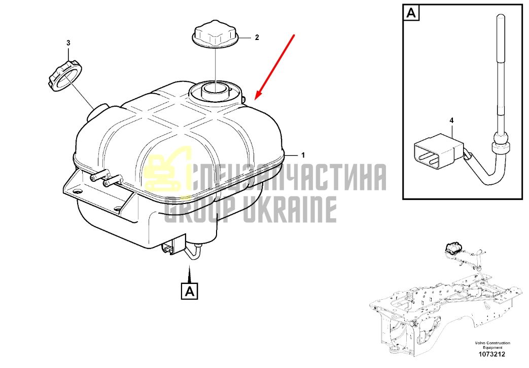 Купить Volvo 17408219 Расширительный бак для EC250, EC300