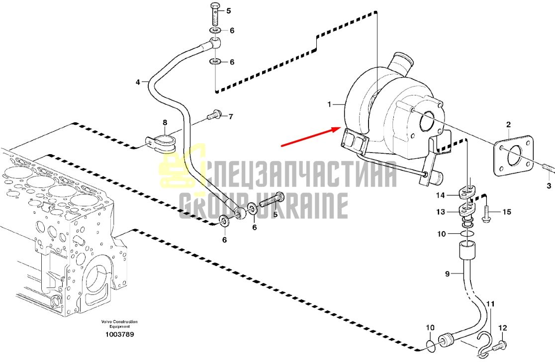 Volvo VOE20515585 Турбокомпрессор (турбина) на двигатель D6D