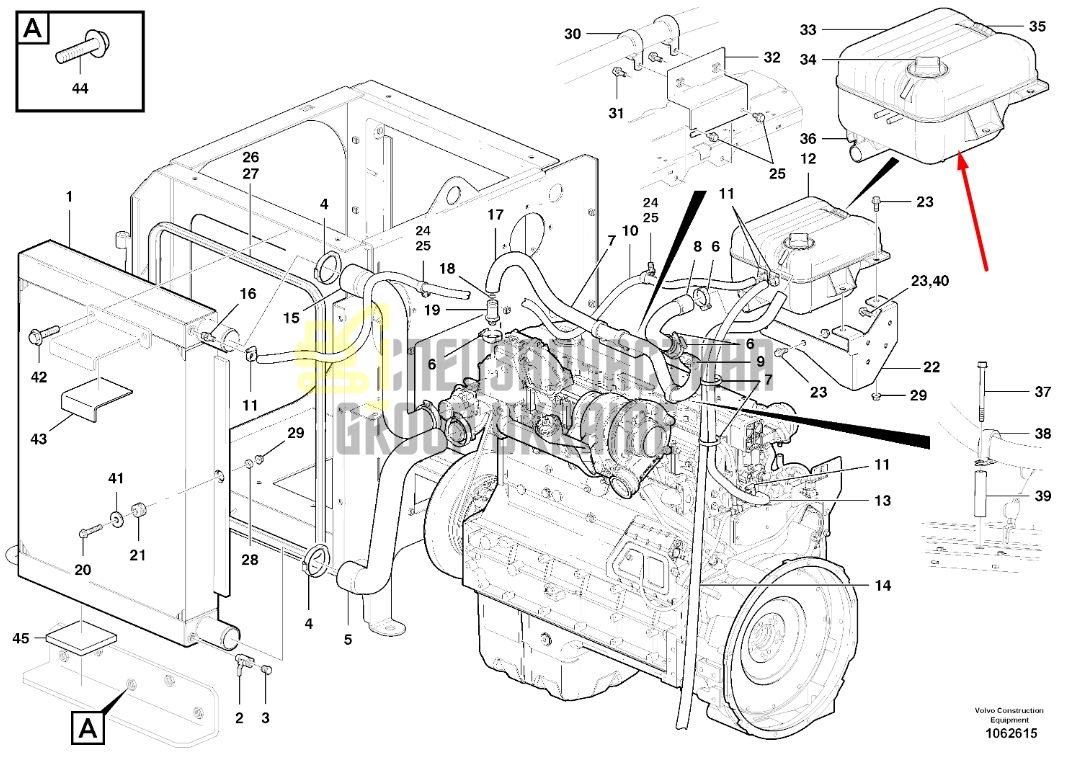 Купить Volvo 20880612 Расширительный бак для EC330, EC360