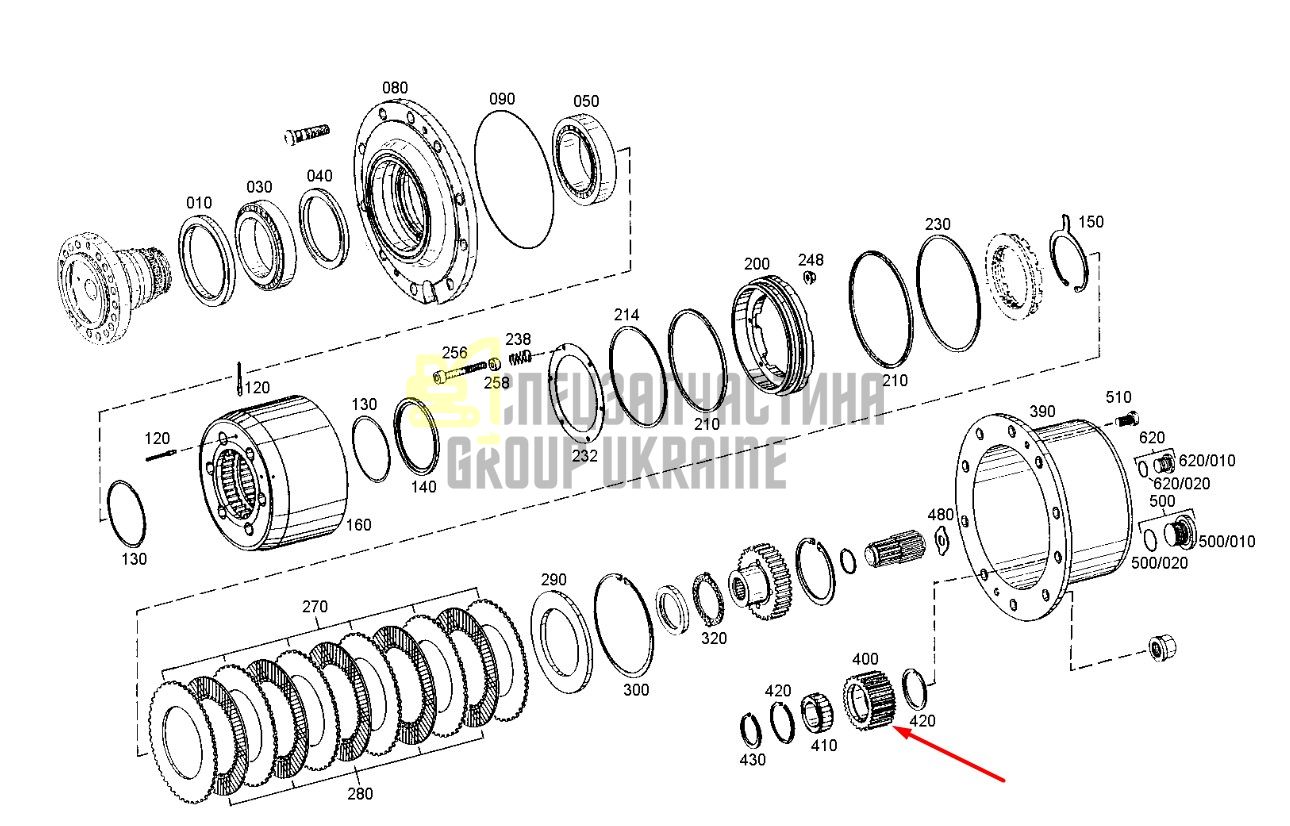11713101 (4472364254) Сателлит ZF, Volvo EW140
