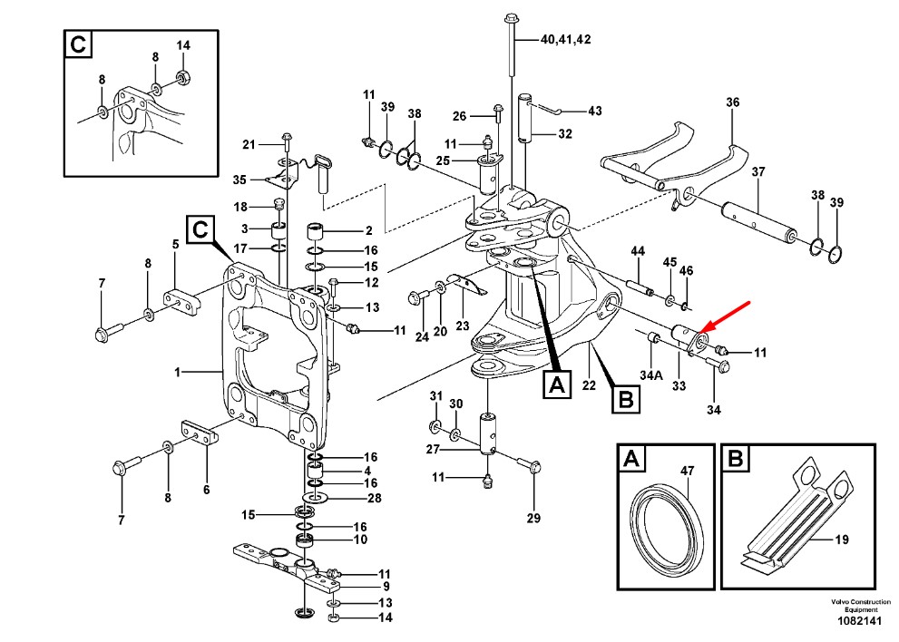 11883727 Палец Volvo BL60, BL61, BL70, BL71