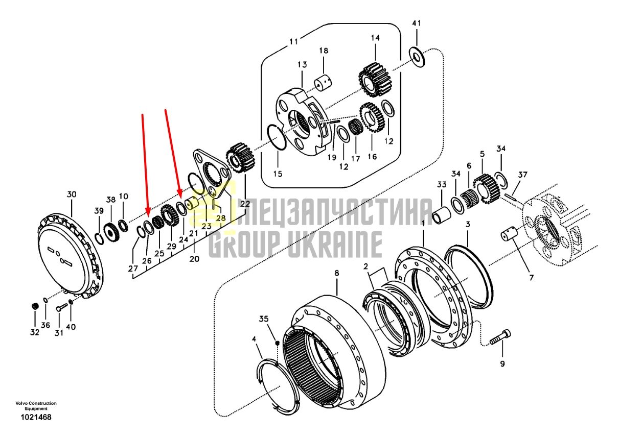 SA1036-00290 Проставочное кольцо бортового редуктора Volvo EC