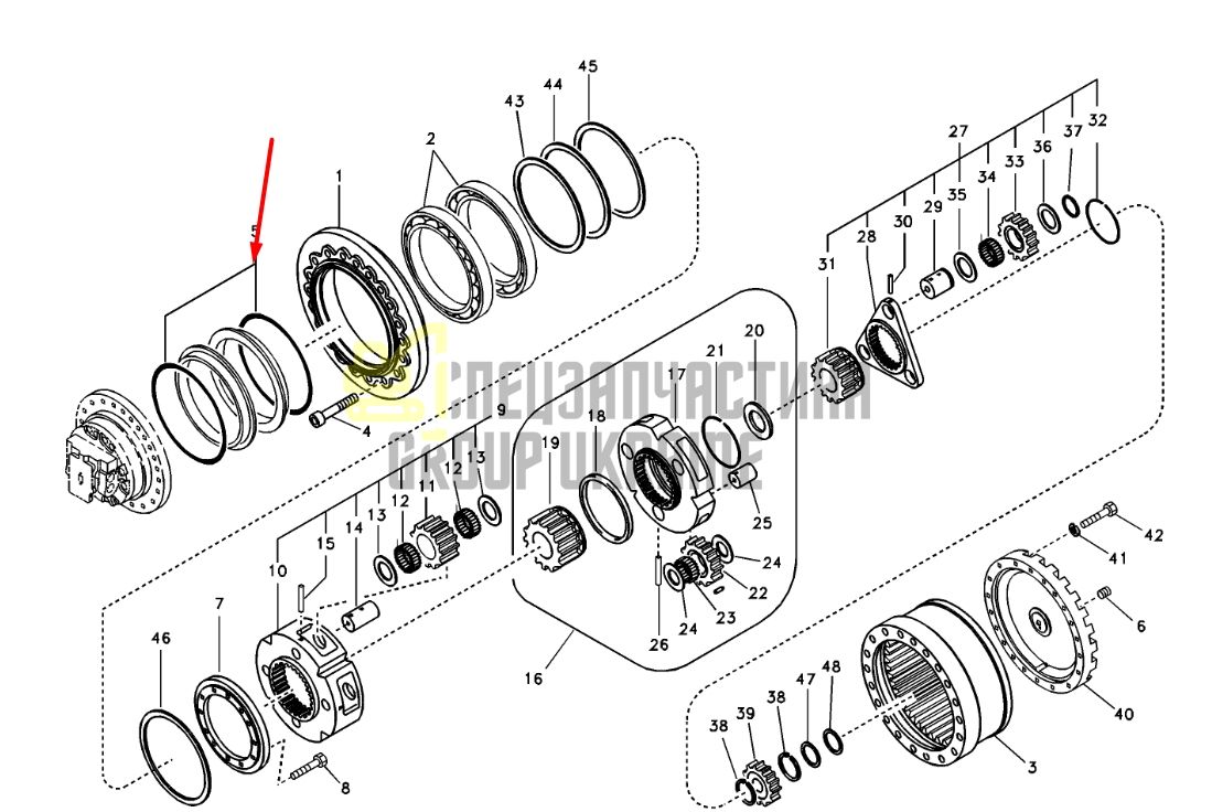 Сальник, даукон, уплотнение SA7117-34130 для бортового редуктора VOLVO EC240B