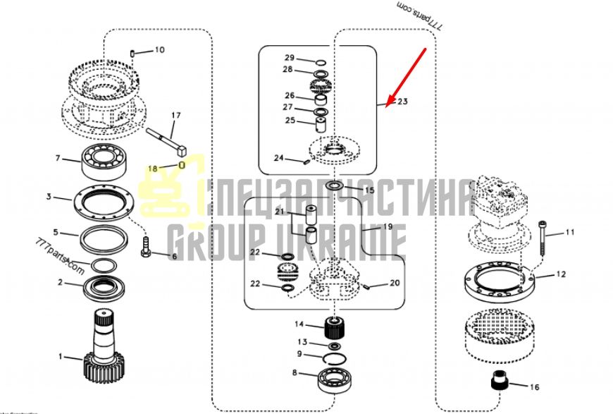 SA7118-30400 Водило редуктора поворота Volvo EC210