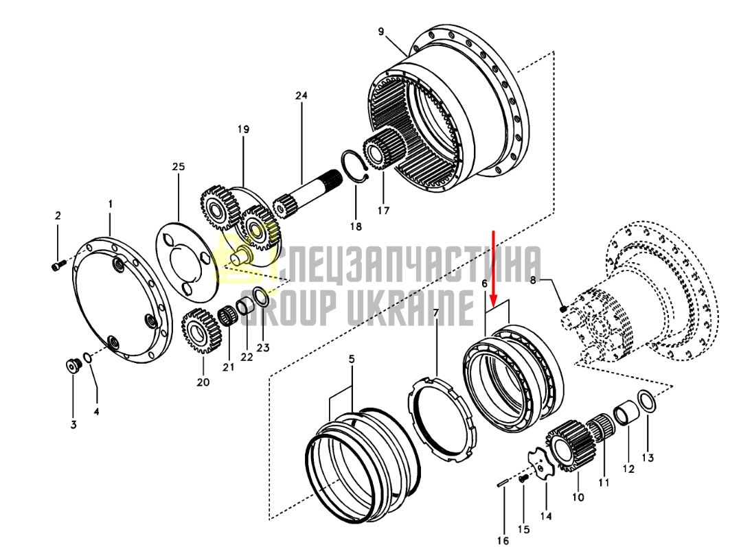 SA8230-32450 Радиальный подшипник бортового редуктора VOLVO EC135B