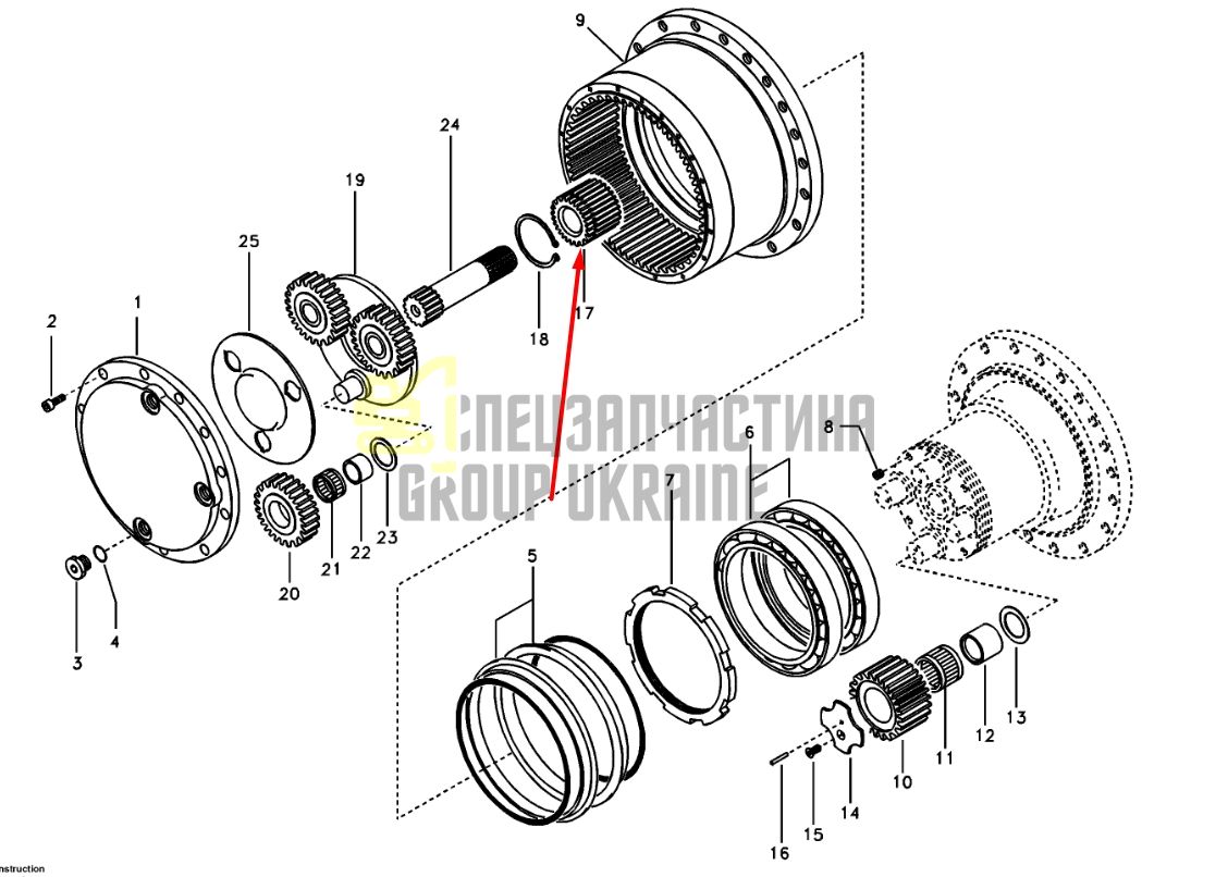 SA8230-32460 Солнечная шестерня VOLVO EC140B, EC140, EC135B